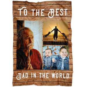 "Best Dad in the World" Personalized Fleece Blanket