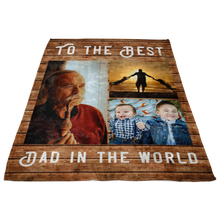 Load image into Gallery viewer, &quot;Best Dad in the World&quot; Personalized Fleece Blanket